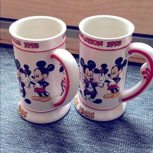 Two- Set of Disney Convention 1995 Beer Stein Mugs Lot